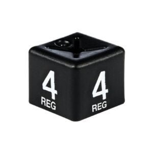 '4 Reg' White on Black Size Cubes