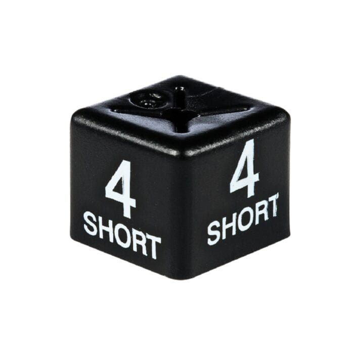 '4 Short' White on Black Size Cubes