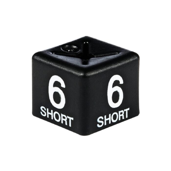 '6 Short' White on Black Size Cubes