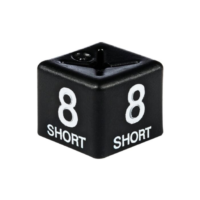 '8 Short' White on Black Size Cubes