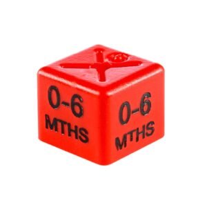 'Age 0-6m' Size Cubes - Red