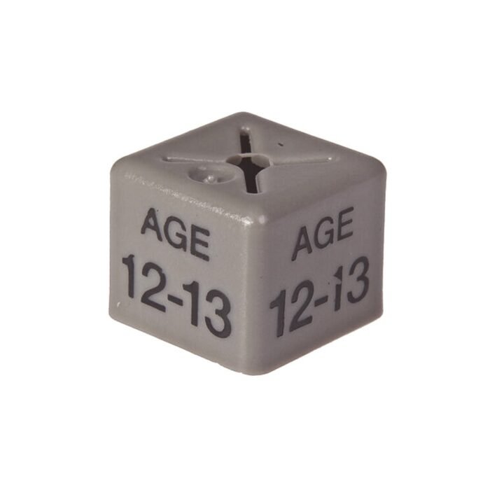 'Age 12-13' Size Cubes - Grey