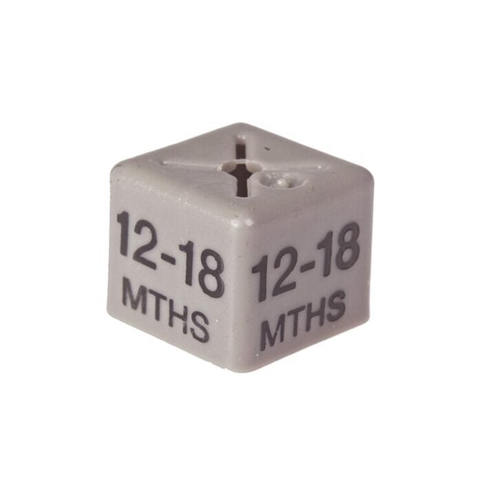 'Age 12-18m' Size Cubes - Grey