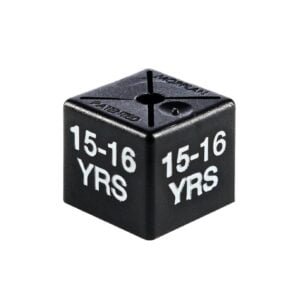 'Age 15-16' Size Cubes - White on Black