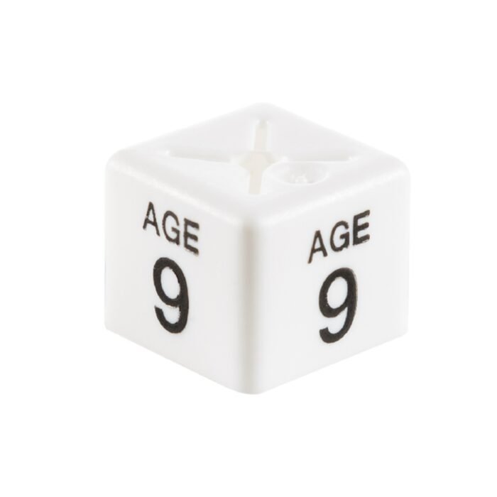 'Age 9' Size Cubes - White