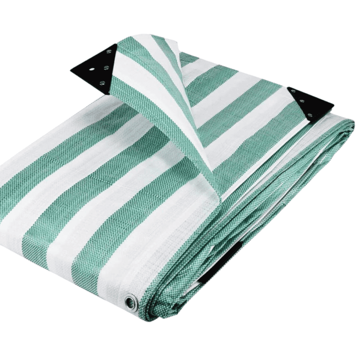 Green / White Striped Tarpaulins