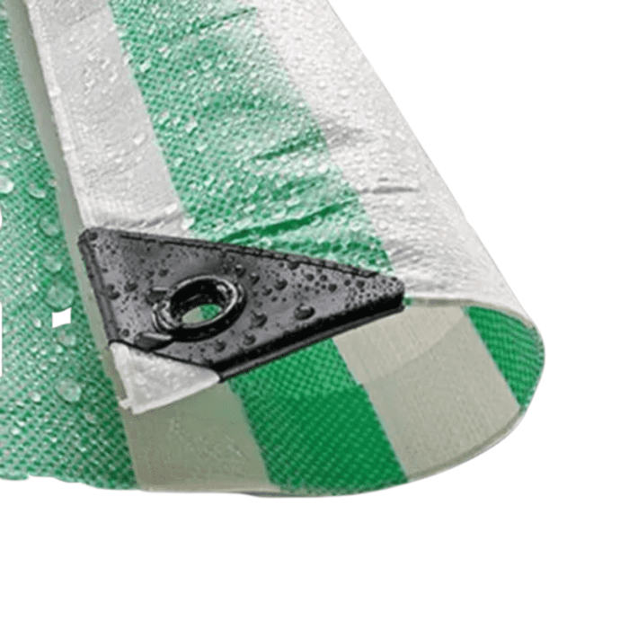 Green White Striped Tarpaulins (170gsm) Example 2