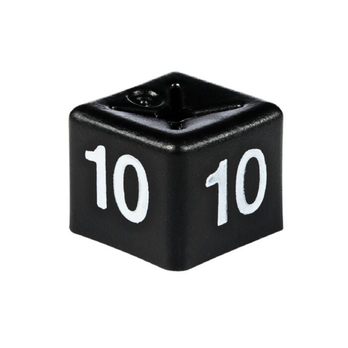 'Size 10' Size Cubes - Black on White