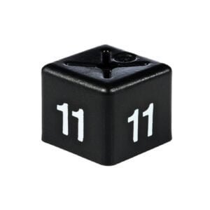 'Size 11' Size Cubes - White on Black