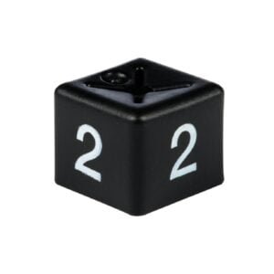 'Size 2' Size Cubes - White on Black