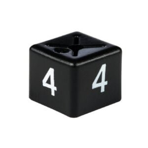 'Size 4' Size Cubes - White on Black