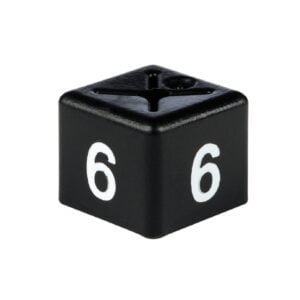 'Size 6' Size Cubes - White on Black