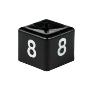 'Size 8' Size Cubes - Black on White