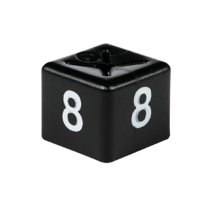 'Size 8' Size Cubes - Black on White