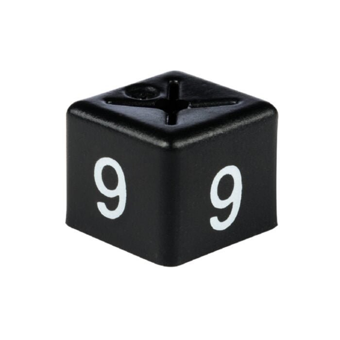 'Size 9' Size Cubes - White on Black