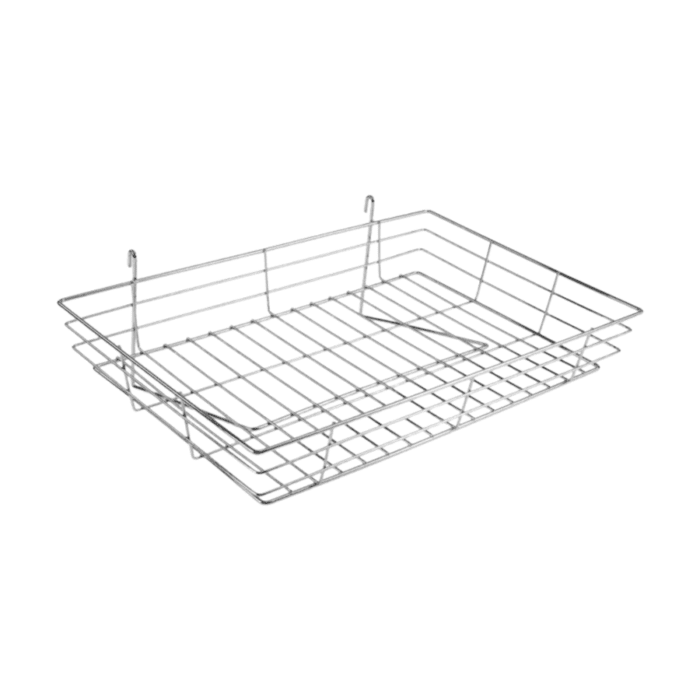 24″x15″x4″ Chrome Basket for Mesh Panel(Grid Panel)