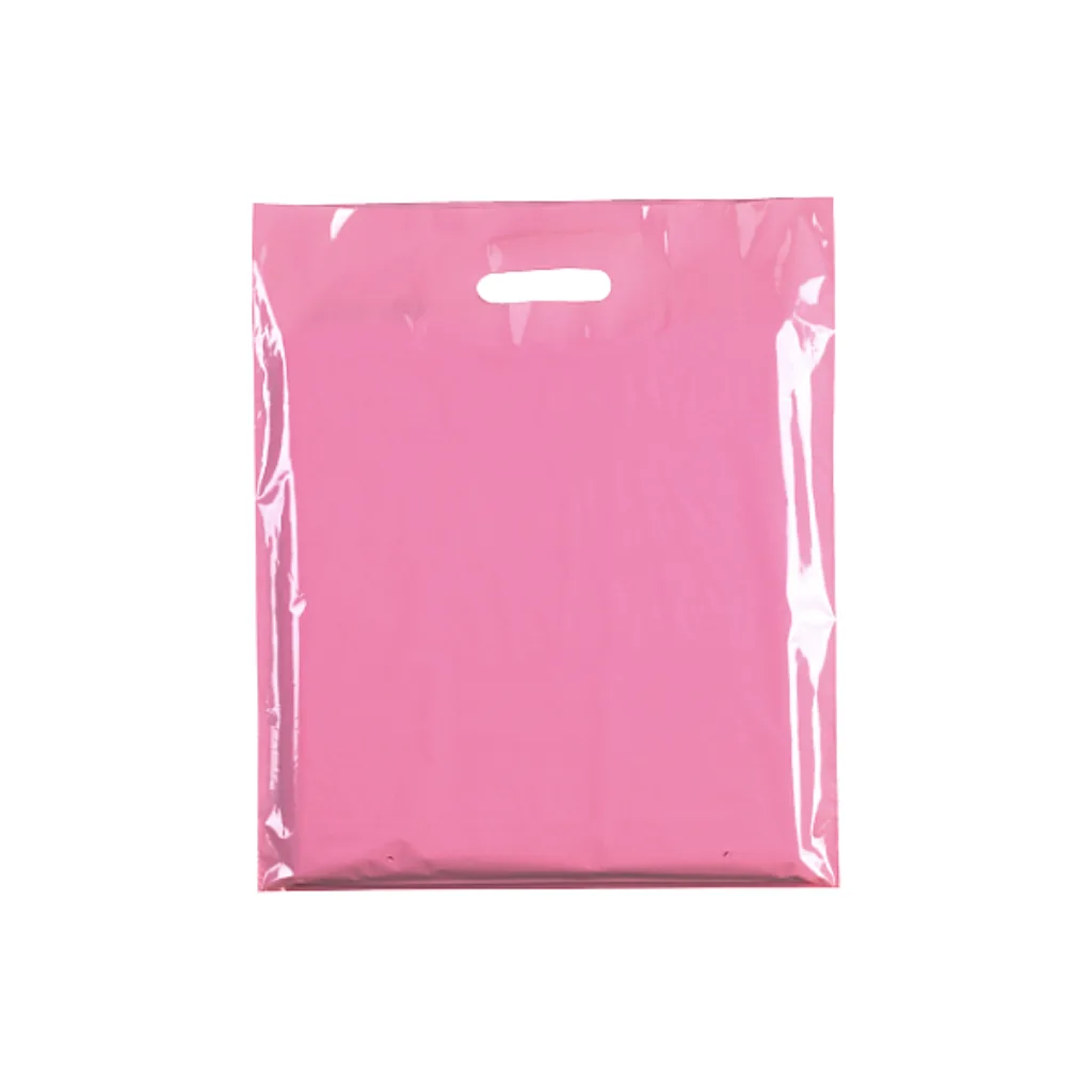 Small Plastic baby pink carrier bags – bulk plain baby pink carrier bags for retail and events