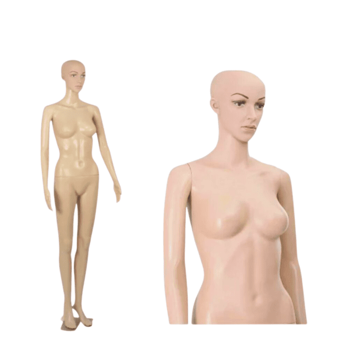 Full Body Female Mannequin With Metal Base Plastic Realistic Display Head Turns – F10