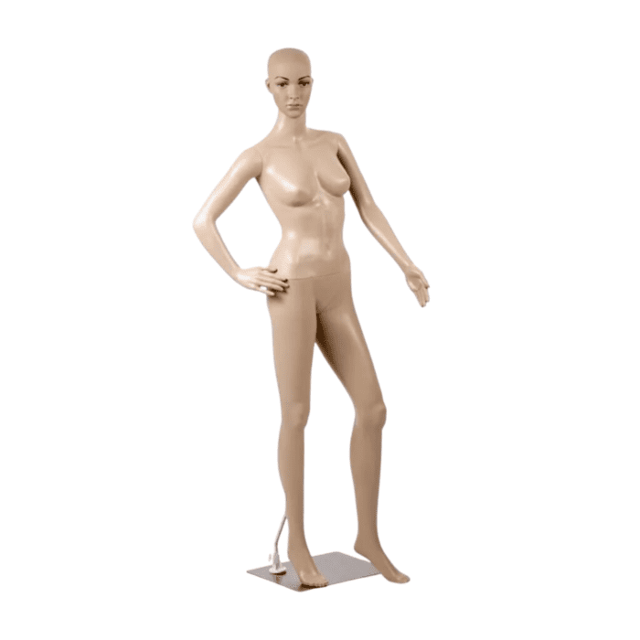 Full Body Female Mannequin With Metal Base Plastic Realistic Display Head Turns – F9