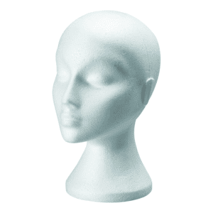 Polystyrene Female Display Mannequin Head Dummy Wig Stand