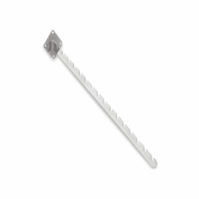 Chrome 16 Notch Sloping Arm for Wall Fix – durable chrome-plated steel wall-mounted retail display arm with 16 notches for garment hanging
