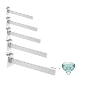 Glass Shelf Brackets For Slatwall Display 6 Sizes