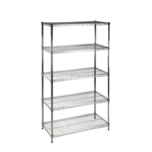 Chrome Wire Corner Shelf Unit | 4 Shelves 900mm x 450mm x 450mm Unit