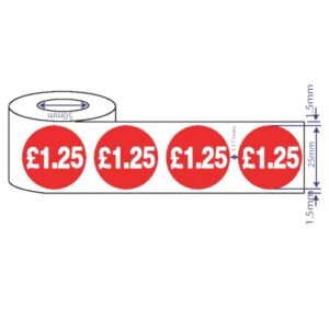 1000x 25mm £1.25-£19.99 Red Price Self Adhesive Stickers Sticky Labels Swing Tag Labels For Retail