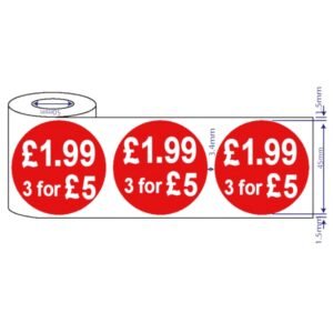 500x45mm Red Price Adhesive Stickers - Quantity Discount