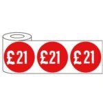 500 x 45mm red price self adhesive stickers £21 in roll packaging
