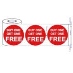 500 x 45mm red price self adhesive stickers Buy one Get one Free for retail promotions and discounts
