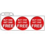 500 x 45mm red price self adhesive stickers Buy One Get One Free for retail promotions
