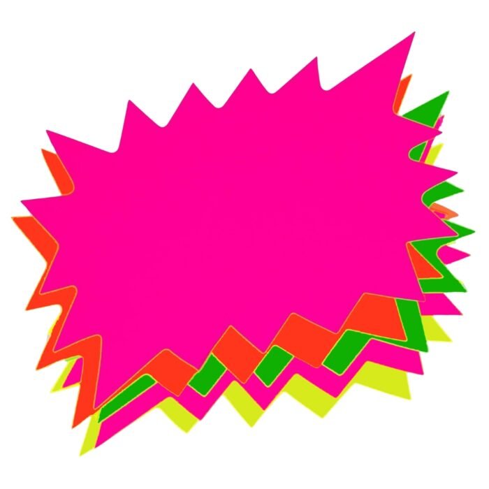 Flash Star-Shaped Plain Fluorescent Dyglo Cards