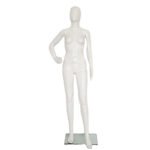 Female Plastic Display Egg Head Mannequin – White Gloss