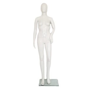 Female Plastic Display Egg Head Mannequin – White Gloss