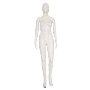 Female Plastic Display Egg Head Mannequin – White Gloss