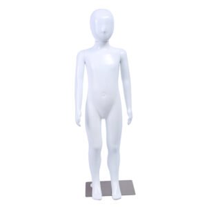 Childs Plastic Egg Head Display Mannequin – Matt White 110cm