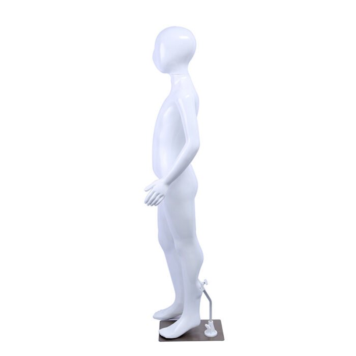 Childs Plastic Egg Head Display Mannequin – Matt White 140cm