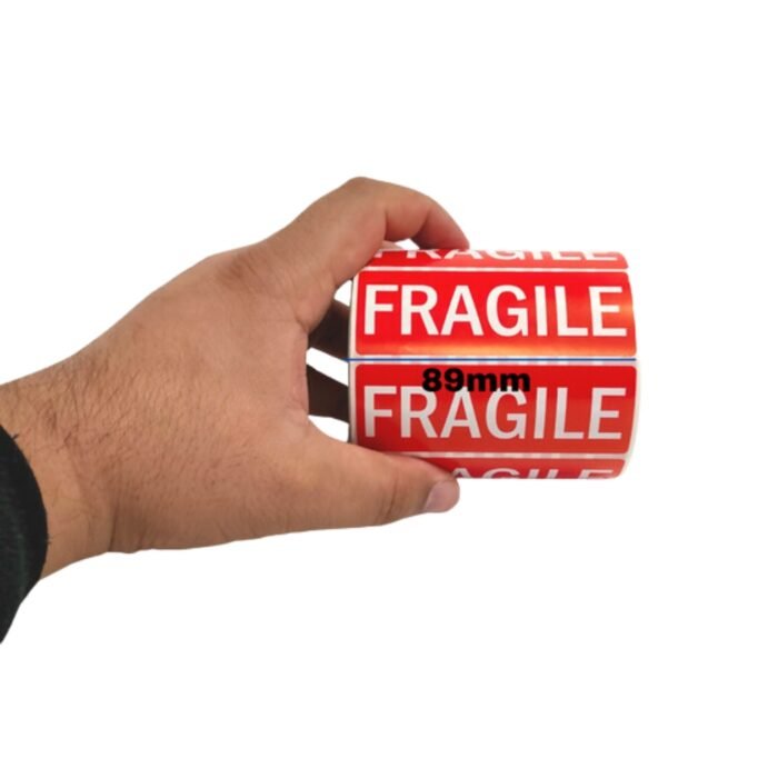 Fragile Parcel Labels - 89x32mm Self-Adhesive Stickers Pack (250/500)