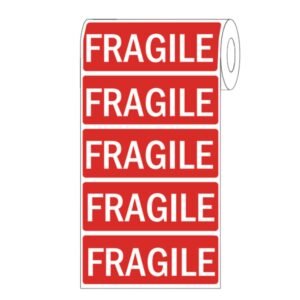 Fragile Parcel Labels - 89x32mm Self-Adhesive Stickers Pack (250/500)