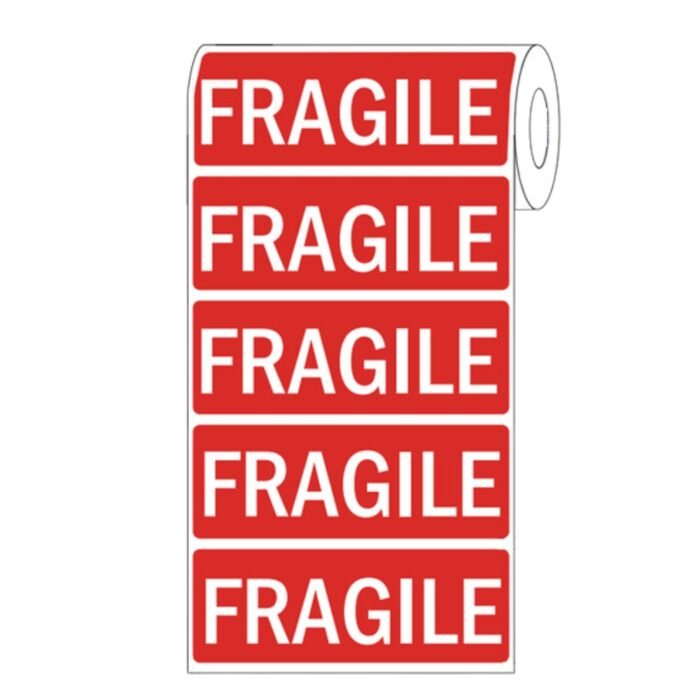 Fragile Parcel Labels - 89x32mm Self-Adhesive Stickers Pack (250/500)