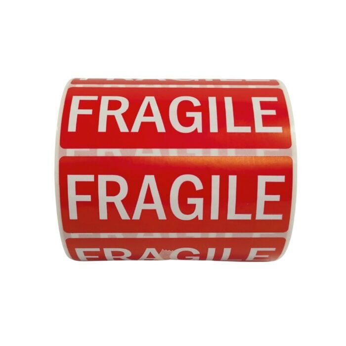 Fragile Parcel Labels - 89x32mm Self-Adhesive Stickers Pack (250/500)