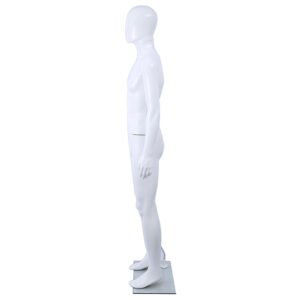 Male Plastic Display Egg Head Mannequin – White Matt