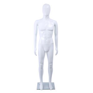 Male Plastic Display Egg Head Mannequin – White Matt