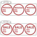 red price self adhesive stickers Sale/Reduced Was/Now