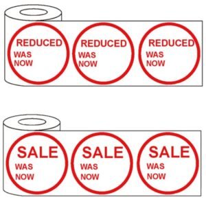 500x45mm Round Adhesive Sale and Reduced Was/now Promo Stickers