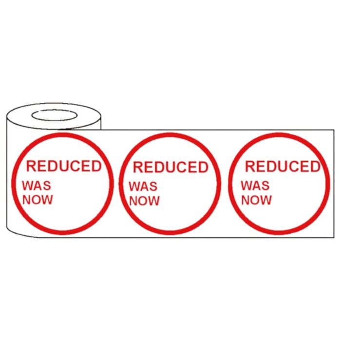 500x45mm Round Adhesive Sale & Reduced Was/Now Promo Stickers