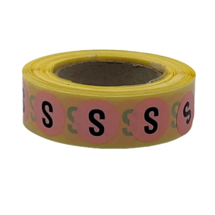 1000x20mm Retail Size Labels - XS/S/M/L/XL/XXL