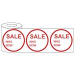 500x45mm Round Adhesive Sale and Reduced Was/now Promo Stickers