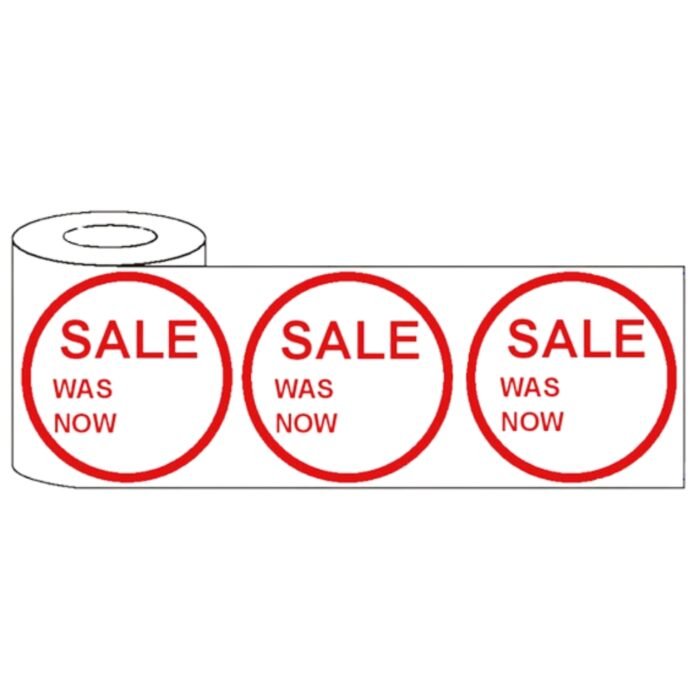 500x45mm Round Adhesive Sale & Reduced Was/Now Promo Stickers